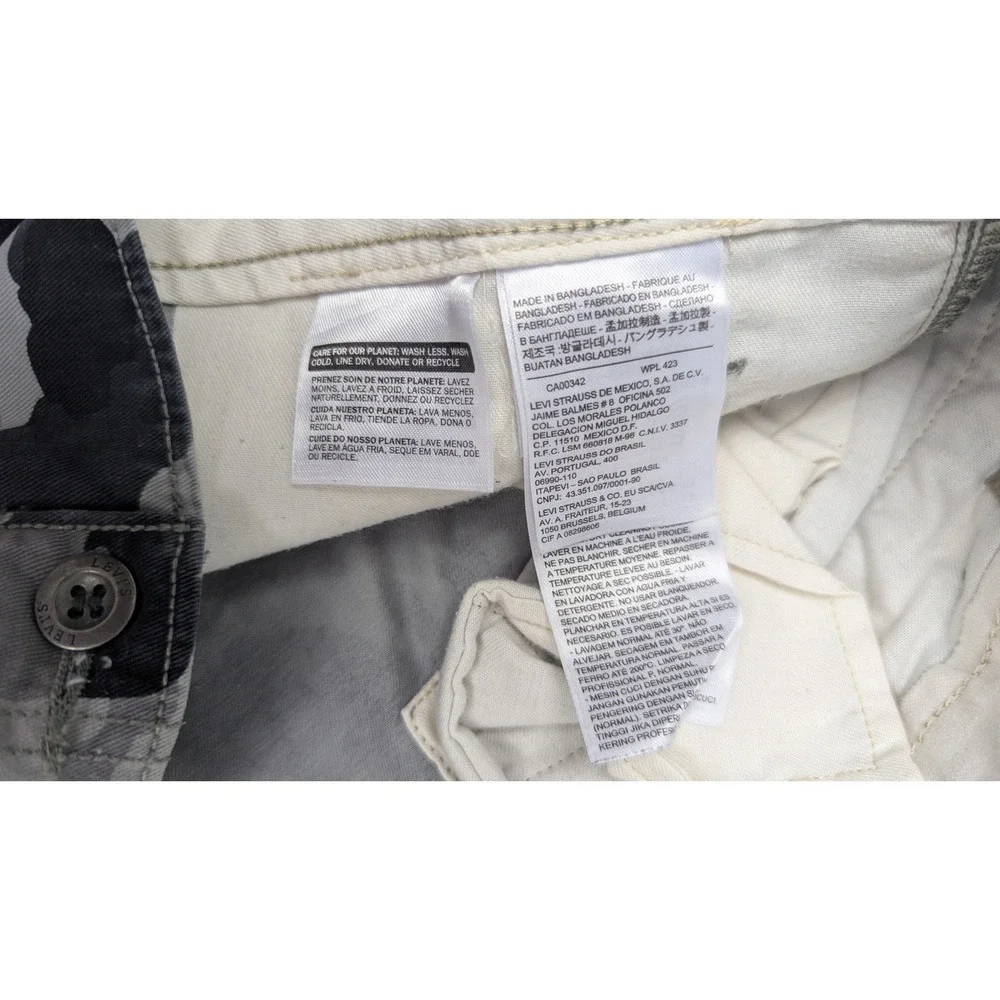 Levi's Cargo Shorts Mens‎ 40 Grey Black Camo Cotton